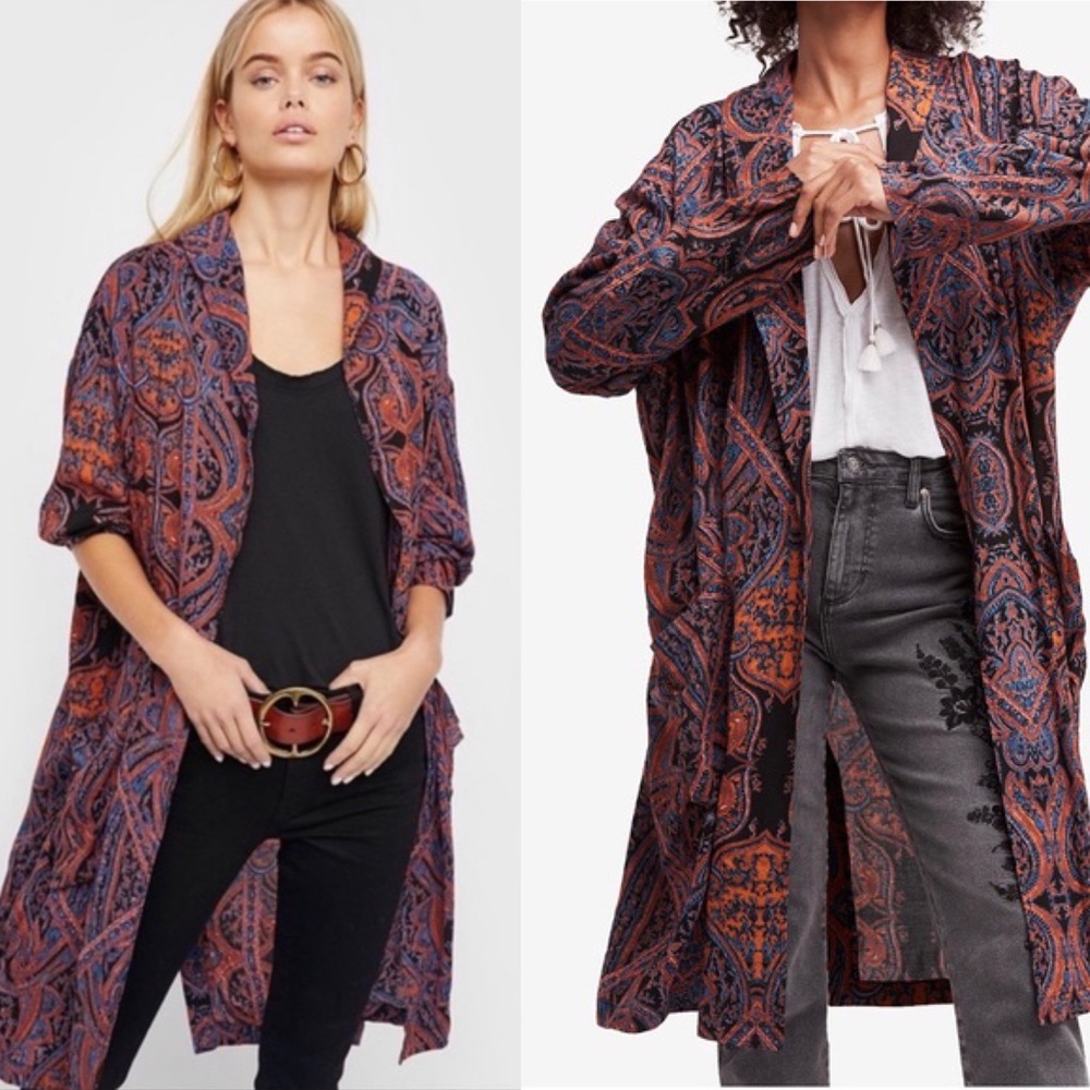 Free People Half Moon Kimono Boho Duster - Picture 1 of 6